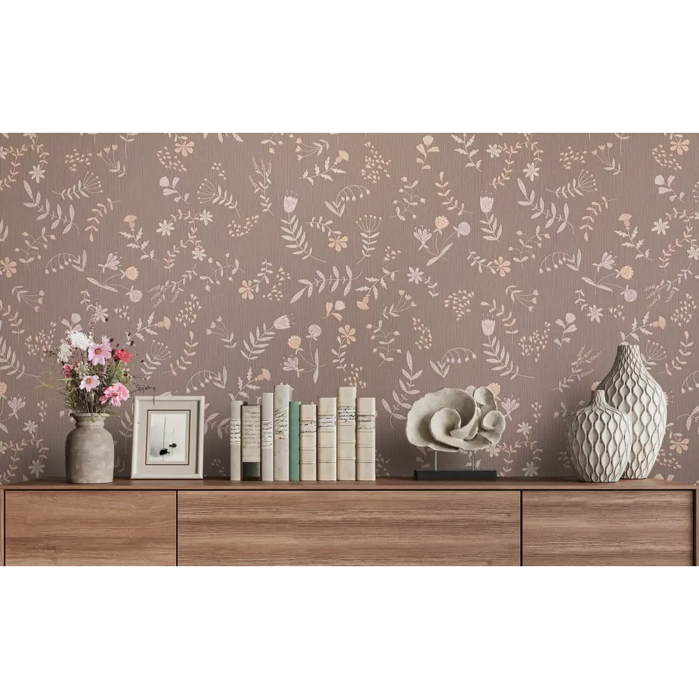 Обои флизелиновые Ateliero Лана 1.06 м коричневые At38109-08 STLM-2166613 - Вид №4