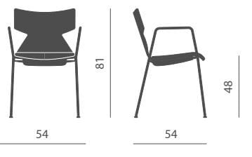 Штабелируемый стул для конференций из бука с подлокотниками Kastel Kimbox Wood ARCH-00079690 - Вид №2