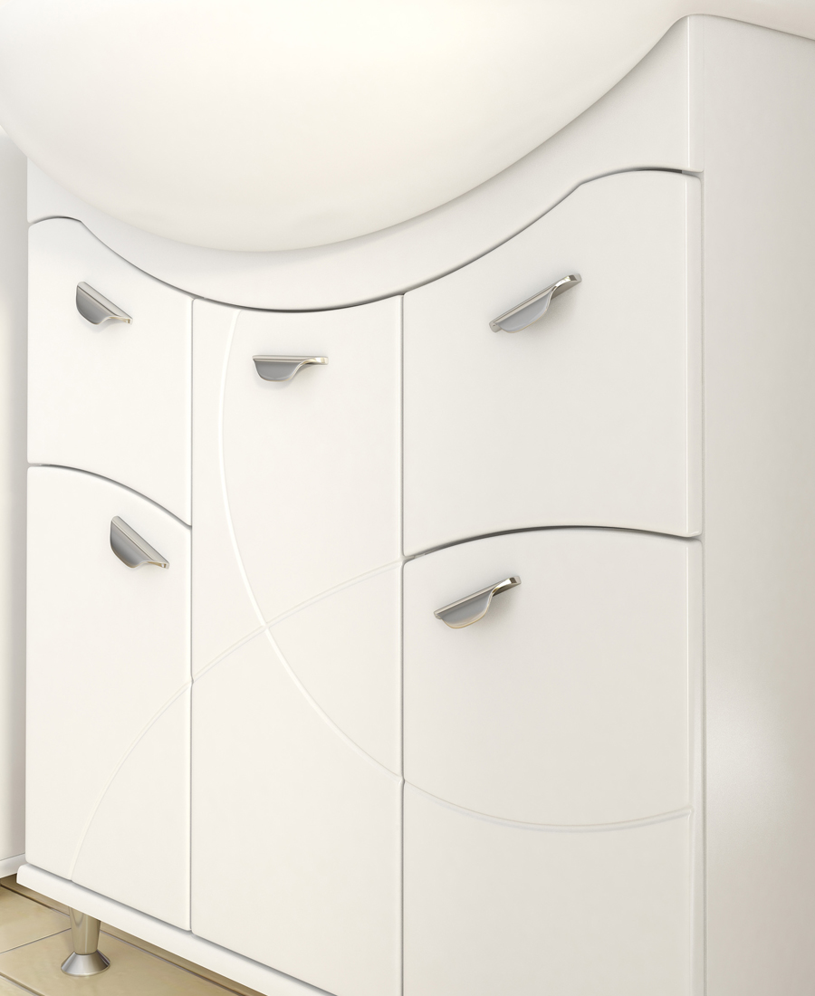 Тумба с раковиной Faina 800 (Балтика)800⨉300⨉830 мм белый Santreyd sun-id-665339 - Вид №2