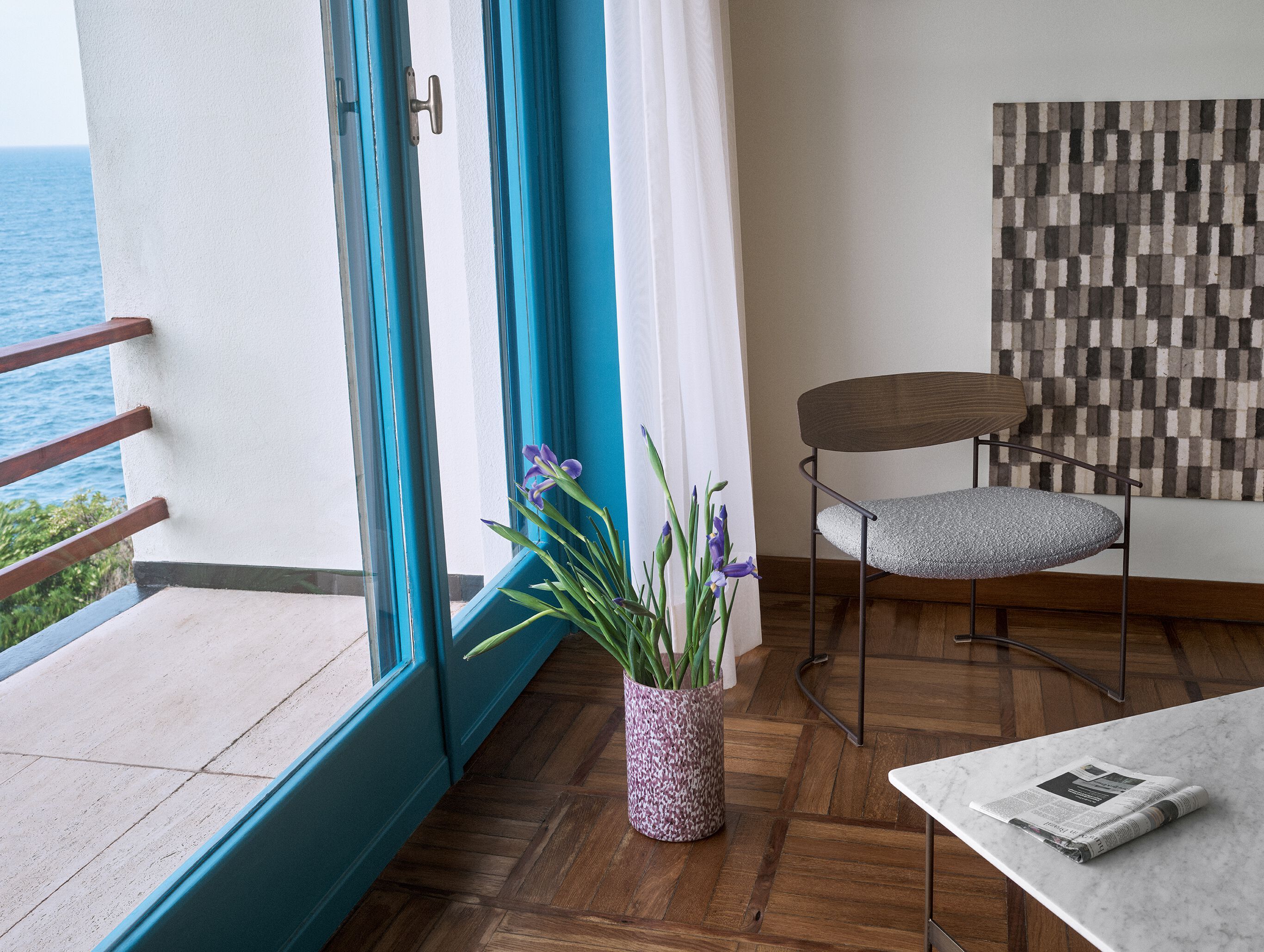 Кресло с металлическим каркасом и тканевым сиденьем Potocco Keel ARCH-00151586 - Вид №2