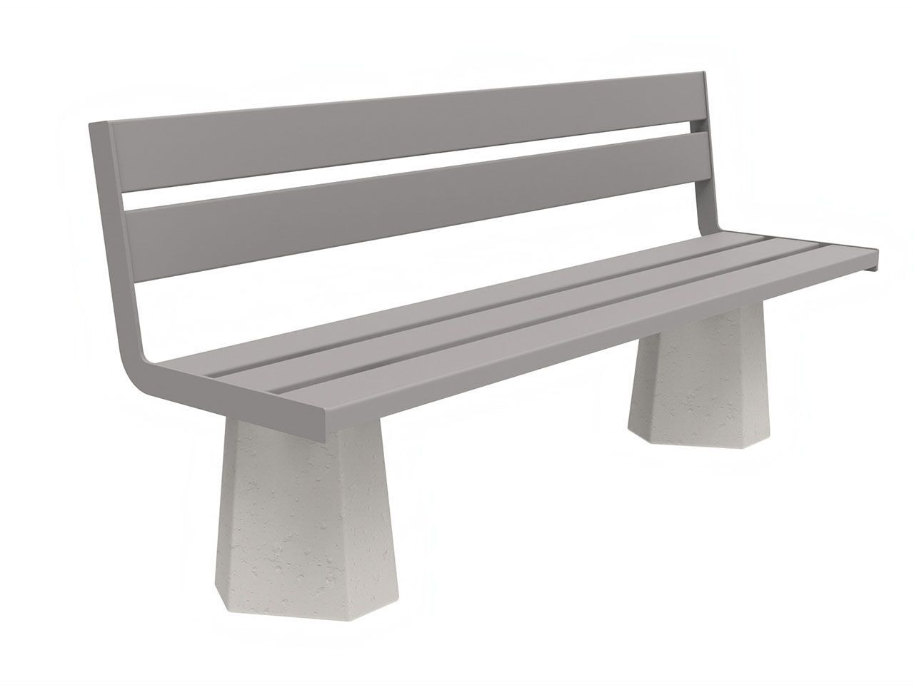 Металлическая и бетонная скамья со спинкой Lazzari Stone ARCH-00059094 - Вид №4