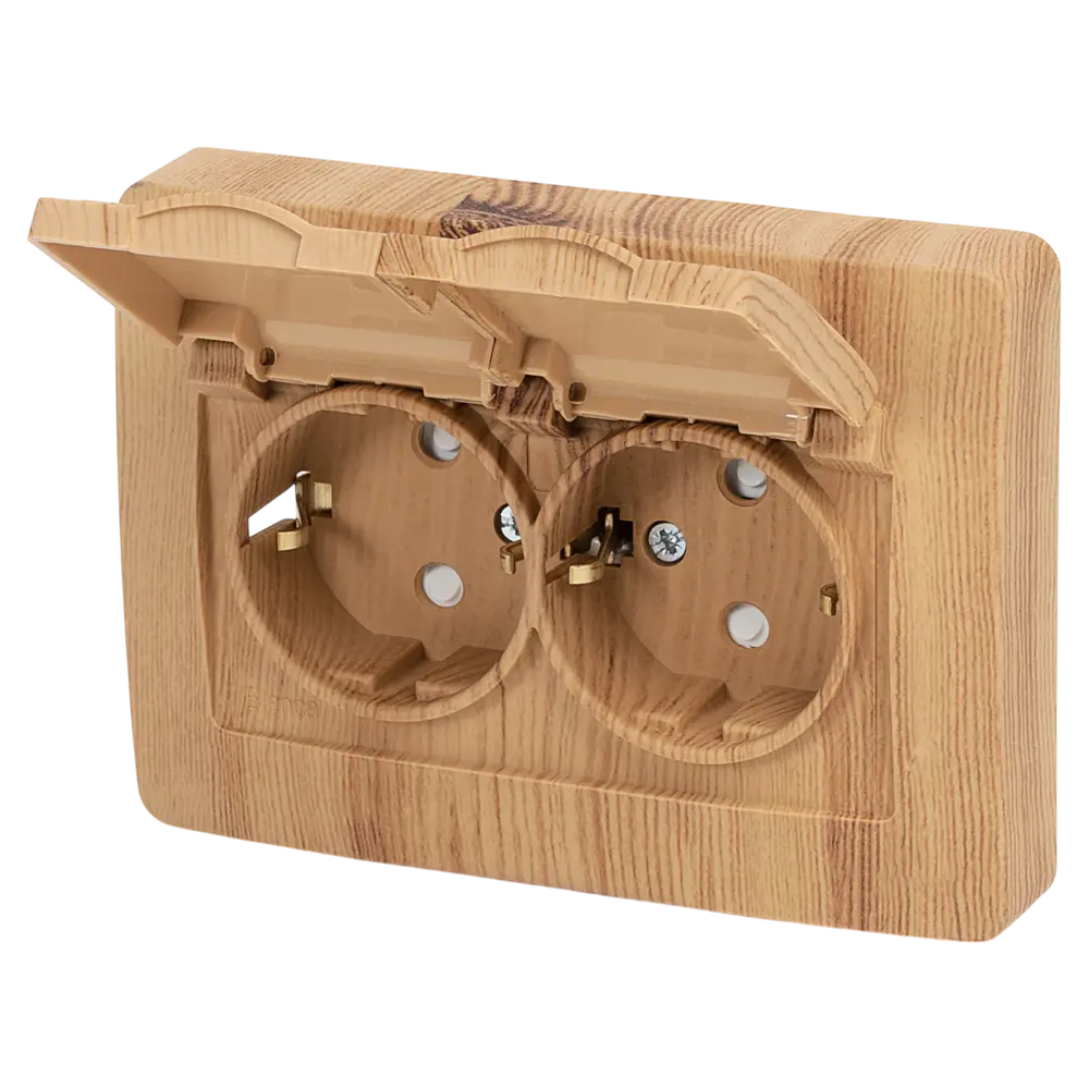 Розетка двойная встраиваемая Systeme Electric Blanca 16 А IP44 цвет ясень 84500105 STLM-2199999 - Вид №1