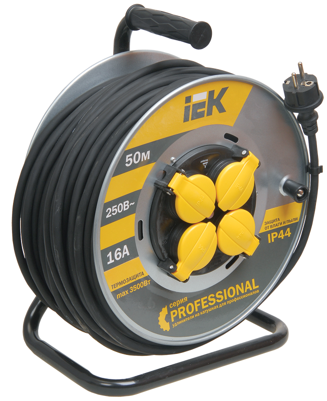 WKP17-16-04-50-44 Катушка ук50 на мет с т/з 4 места 2р+pе/50м кг 3х2,5мм2 ip44 "professional" ITK Santreyd 