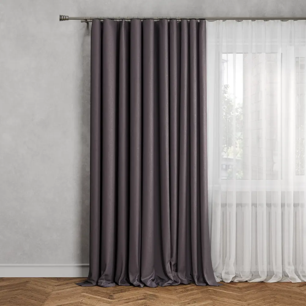 MIAMOZA Штора Flame Фиолетовая 250x300 см с креплением на ленте 84653432