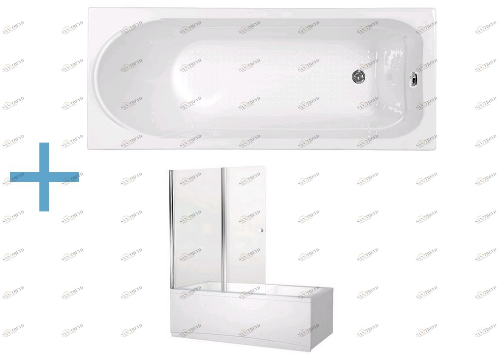 Акриловая ванна Aquanet West 160x70 (+ шторка Aquanet Alfa 4 NF6222-pivot) 0020405400196049