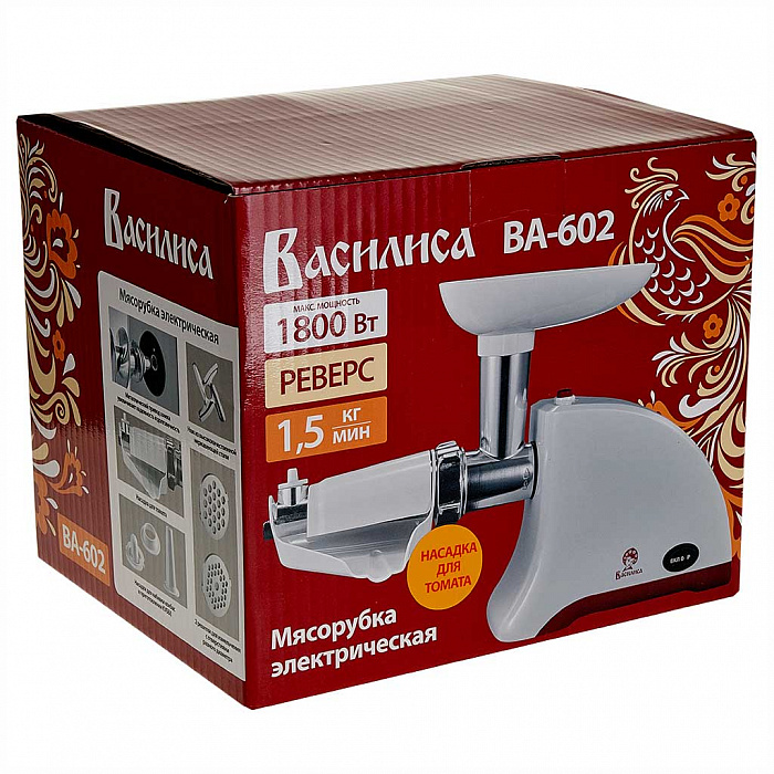 5364235 Мясорубка электрическая Василиса ВА-602 белый STDN-0005412 - Вид №8