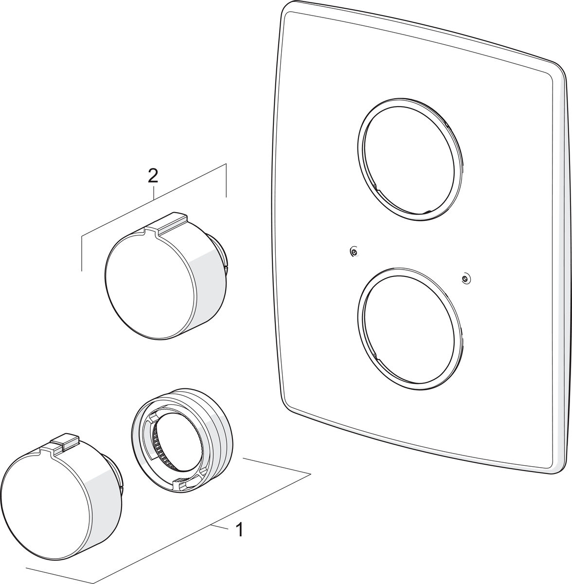 Oras 2887 Панель смесителя для душа 2887 Cubista Хром  - Вид №4