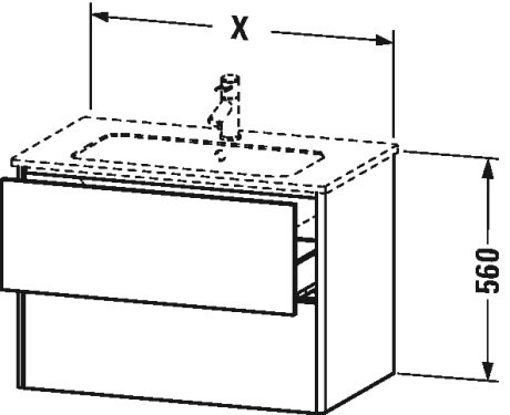 XS417109191 Тумбочка подвесная XSquare #XS4171 610 x 478 мм Серо-коричневый декор Duravit - Вид №3