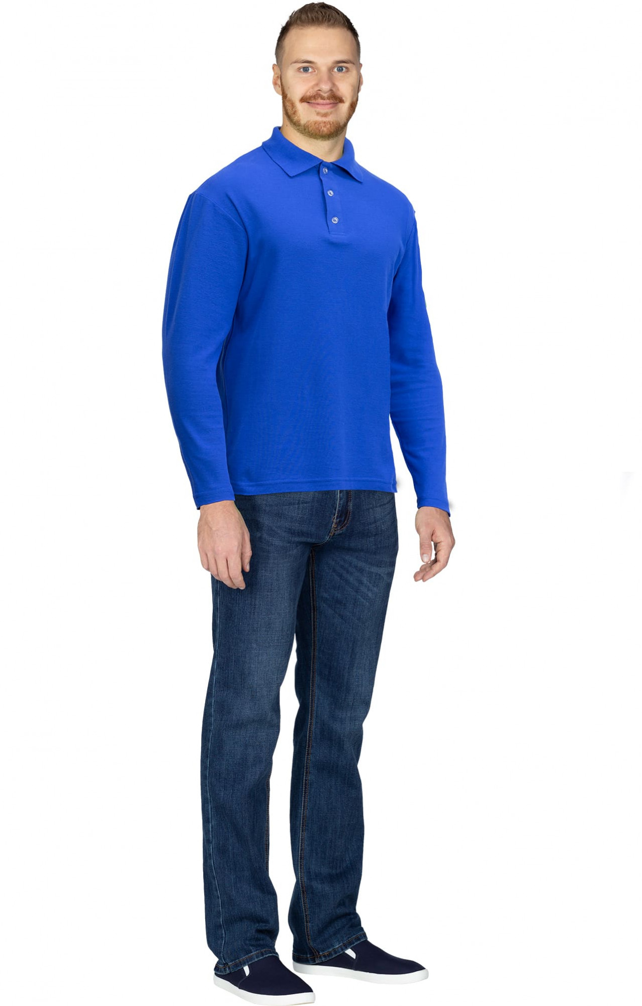 68020 Тенниска-поло с длинным рукавом василек  Одежда для промоакций  размер XL Спецодежда 