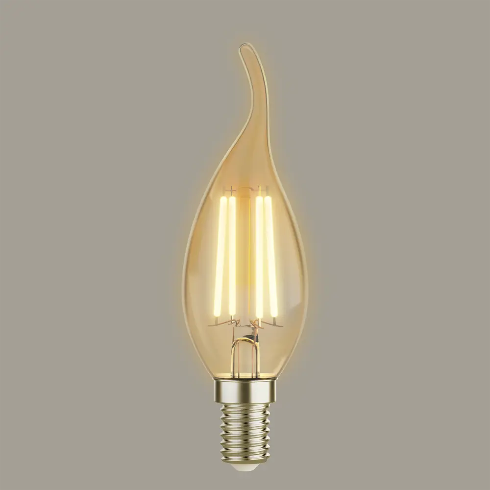 Лампа светодиодная Lexman Candle CF35 E14 220-240 В 4.5 Вт янтарная 470 лм теплый белый свет STLM-2160356