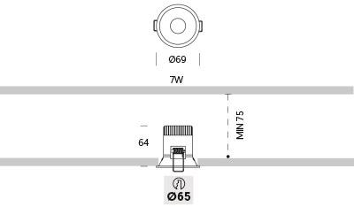 ONOK Lighting Встраиваемый алюминиевый светодиодный светильник sun-id-1396631 - Вид №6