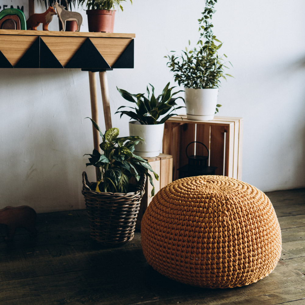 Вязаный пуф Горчичный VAMVIGVAM  281929 Оранжевый Santreyd  - Вид №4