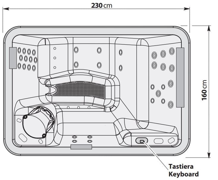 Открытый 3-местный мини-бассейн с хромотерапией Kinedo A300 ARCH-00149392 - Вид №2