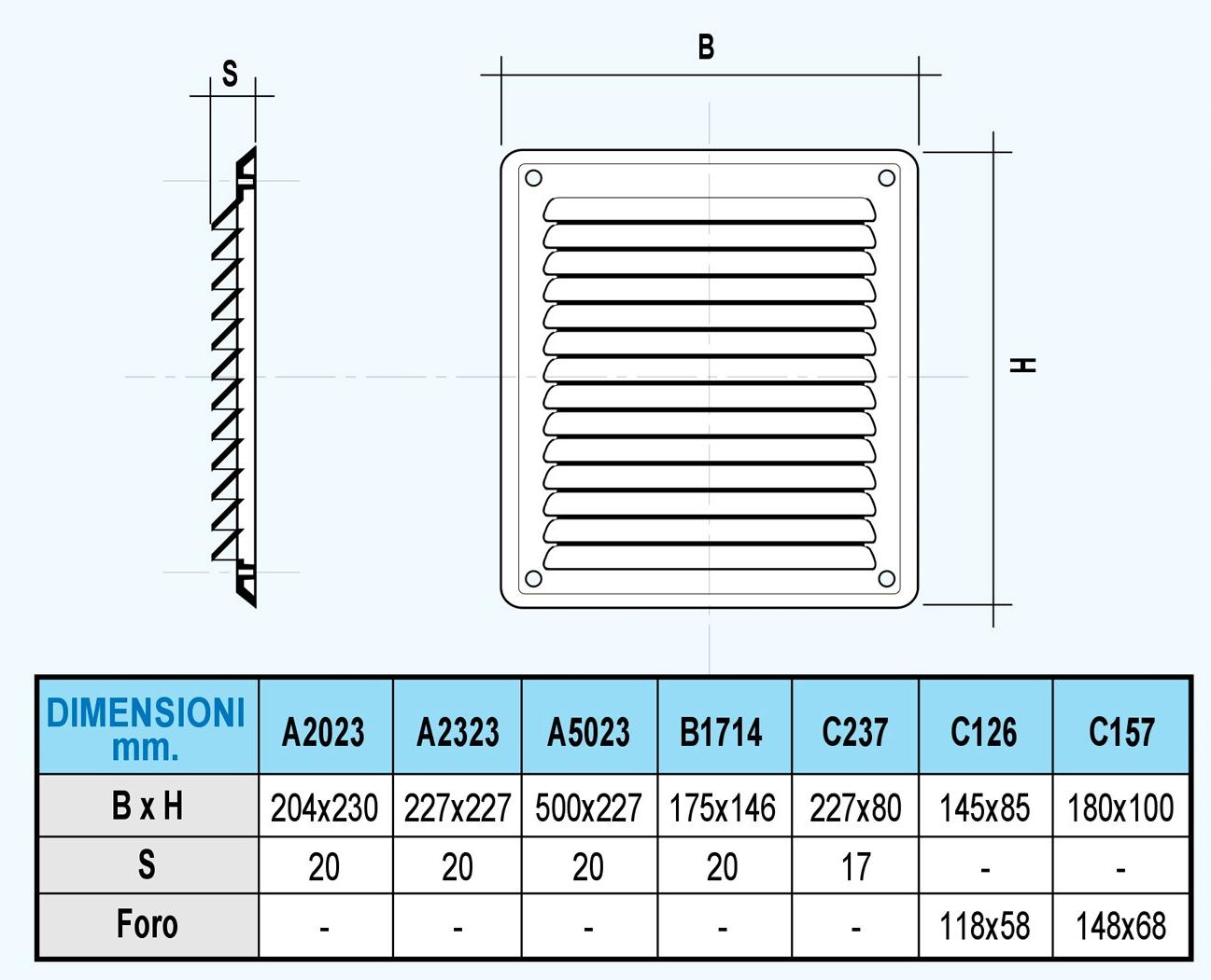First Corporation Встроенная сетка для прямоугольных отверстий La ventilazione C126rb - Вид №6