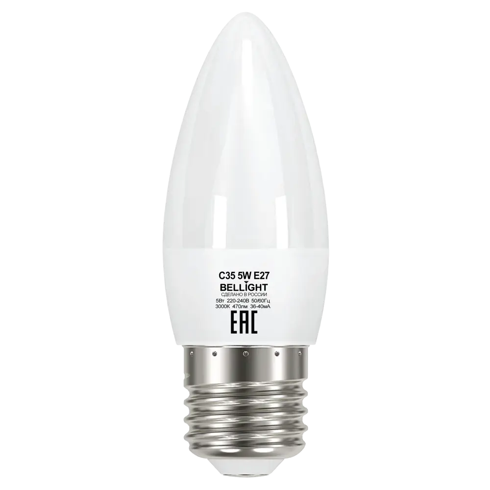 Bellight LED-лампа E27 свеча 5Вт теплый белый свет 86170858 STLM-0066655 - Вид №1