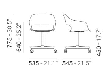 Полипропиленовый спицевый стул с колесами Pedrali Babila ARCH-00059604 - Вид №2