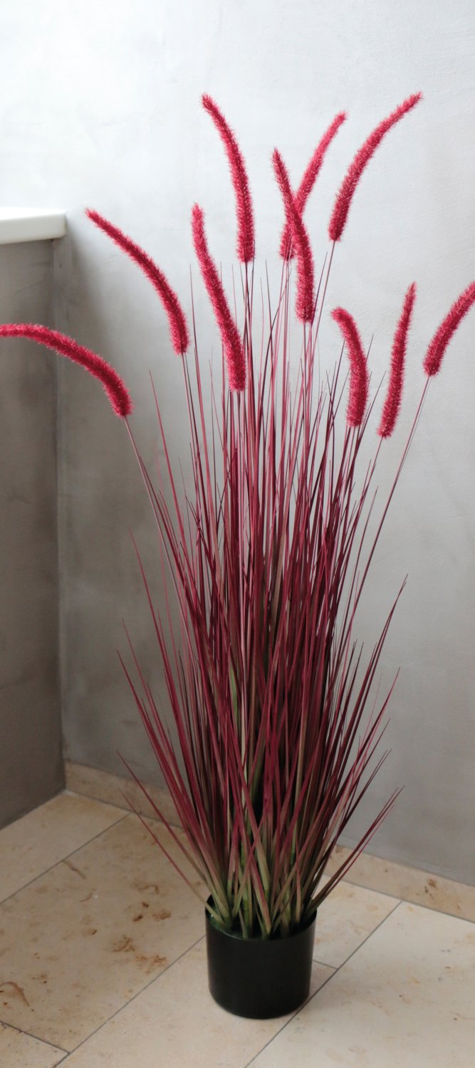 4869 498 a3 Искусственный пучок травы 'Chinese fountain grass' в горшке, 120 см, бордово-зеленый H-andreas  - Вид №4