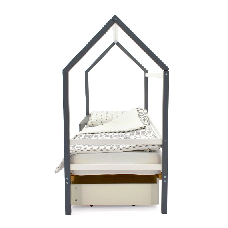 Кровать-домик детская графит-белая Svogen БЕЛЬМАРКО  00-3833079 Серый Santreyd  - Вид №3