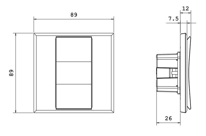 Кнопка с термостатом и датчиком влажности EKINEX эпоха ARCH-00116973 - Вид №2