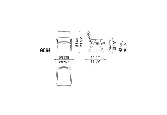 Садовое кресло из тикового дерева с подлокотниками B&B Italia Outdoor Чт ARCH-00040333 - Вид №4