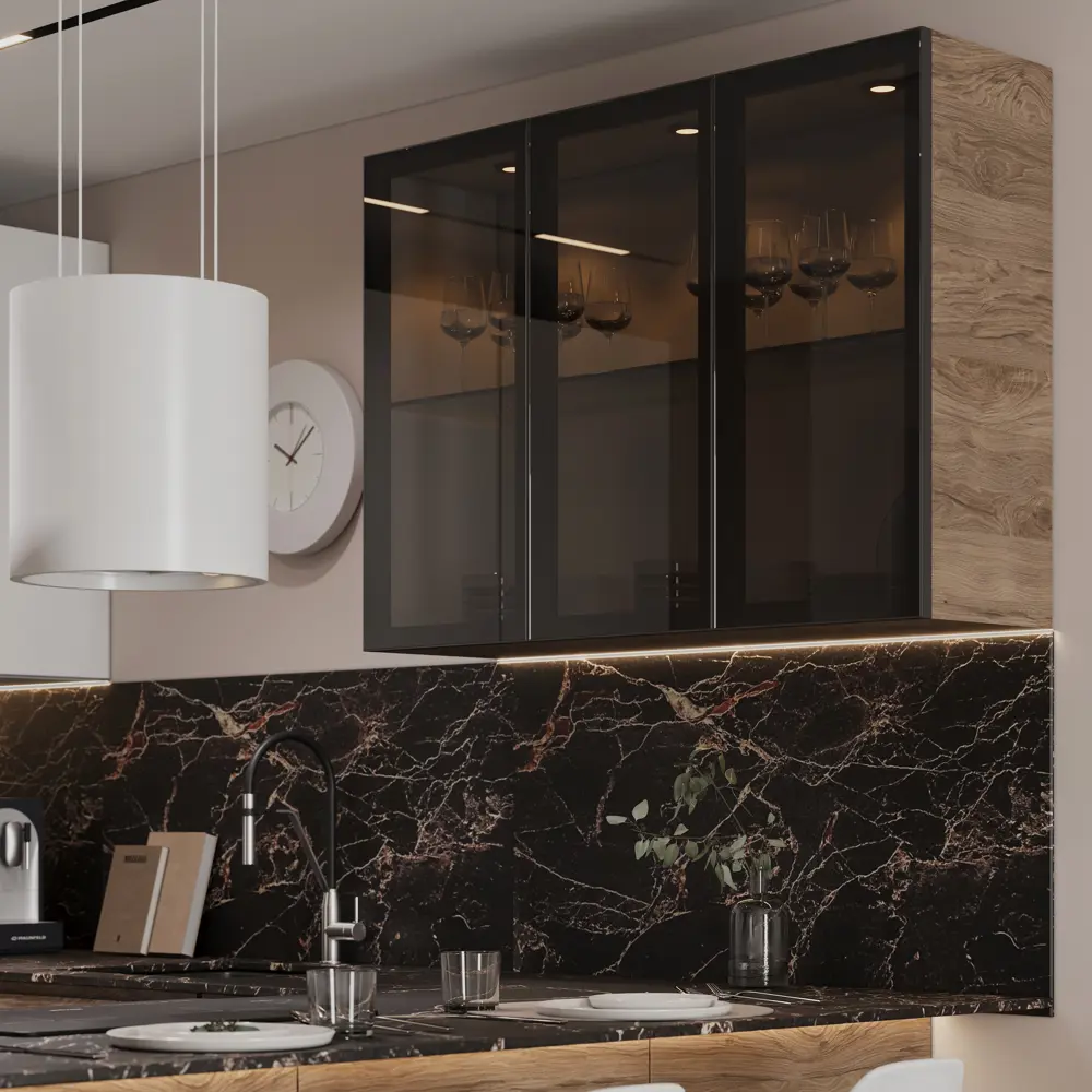 Столешница Компакт Мрамор 120x60x1.6 см HPL пластик цвет чёрный Santreyd STLM-2038501 - Вид №4