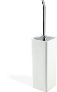 GE12M(08) Stil Haus Gea, настенный керамический ёрш, цвет хром - белая керамика