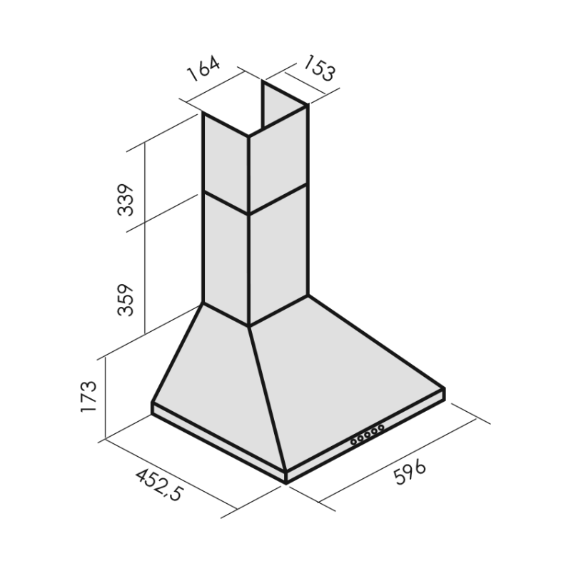 5322833 Вытяжка каминная MBS LAURUS 160 черный STDN-0031370 - Вид №4