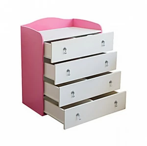 Комод детский с 4 ящиками и бортиками "Зефир" МАНДАРИН ЗЕФИР 178704 Белый;розовый