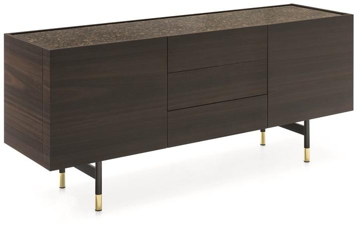 Calligaris Комод из фанерованной древесины с распашными дверцами Horizon Cs6017-4a - Вид №1