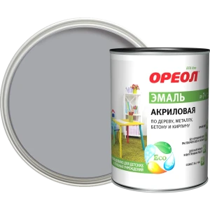 Эмаль акриловая Ореол глянцевая цвет серый 0.9 кг