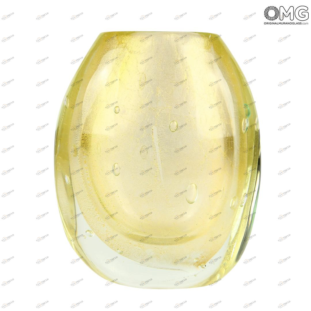 2659 ORIGINALMURANOGLASS Классическая ваза - золотая коллекция - Original Murano Glass OMG 18 см 