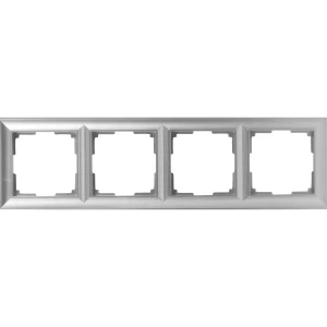 Рамка для розеток и выключателей Werkel Fiore 4 поста, цвет серебряный