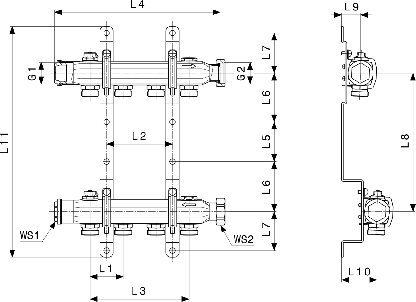 587 574 Модель 1078 Трубопроводные системы  Pexfit Pro  Коллекторы для отопления Santreyd  - Вид №3