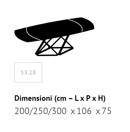 Обеденный стол из стали и дерева Bontempi Casa DELTA ARCH-00002489 - Вид №7