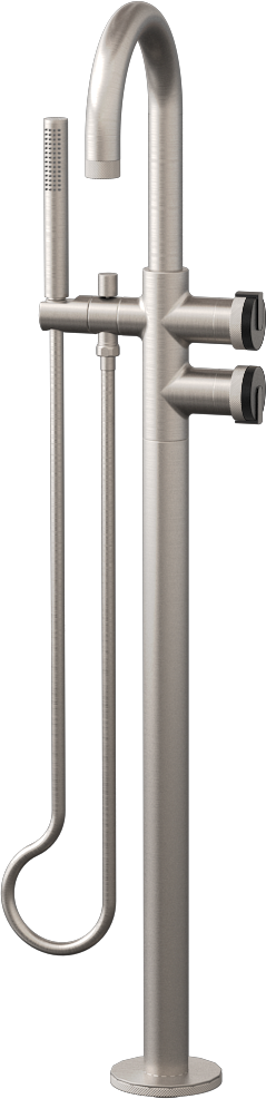 E-11554-R1MBK-L1BK-SN Смеситель напольный отдельностоящий (внешняя часть) GRAFF MOD+