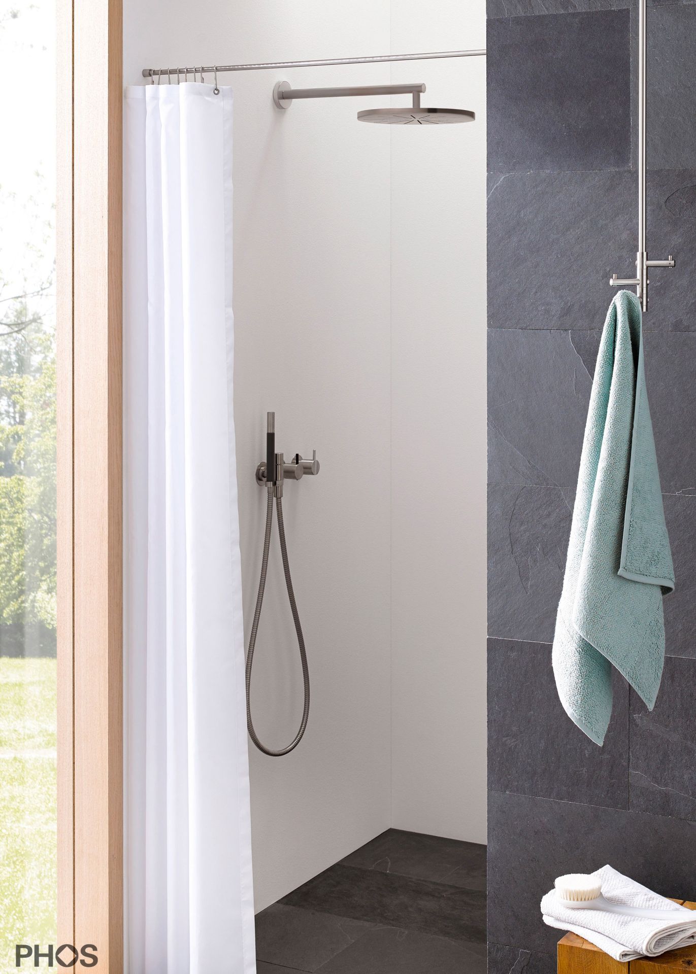 DSN12-1 Карниз для душевой занавески ø12 мм от 50 до 100 см - на заказ PHOS  - Вид №3