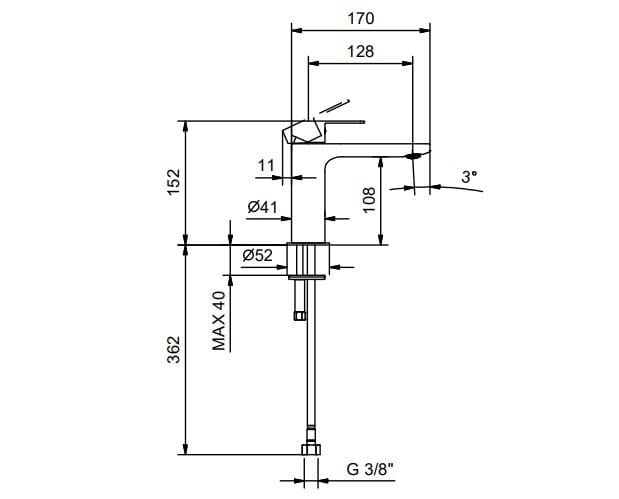 Однорычажный смеситель для раковины Fantini Rubinetti Myo ARCH-00070050 - Вид №2