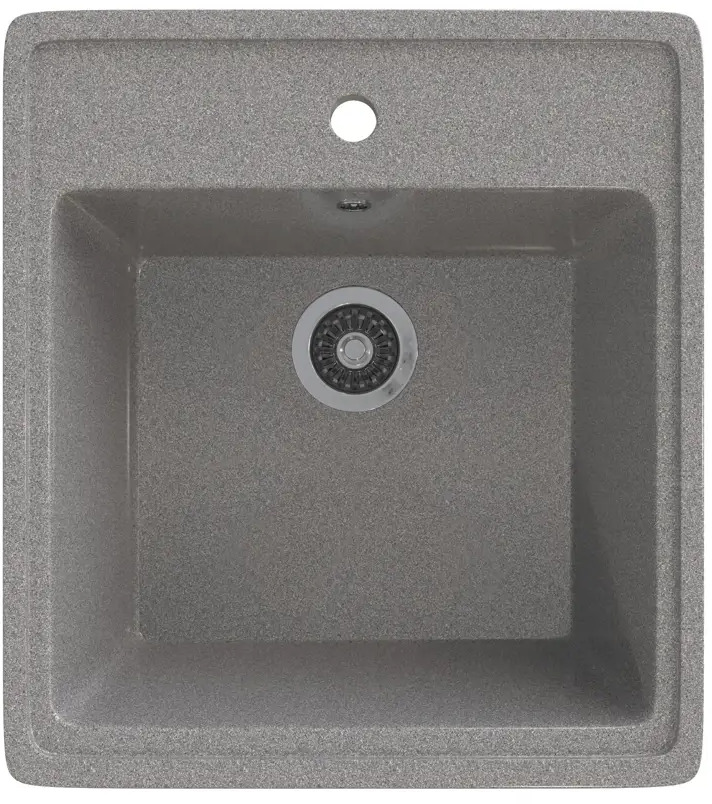 90403315 Врезная мойка Gamma Stone 50.50x46x19 см литьевой мрамор цвет темно-серый GS-10-09 STLM-0885256