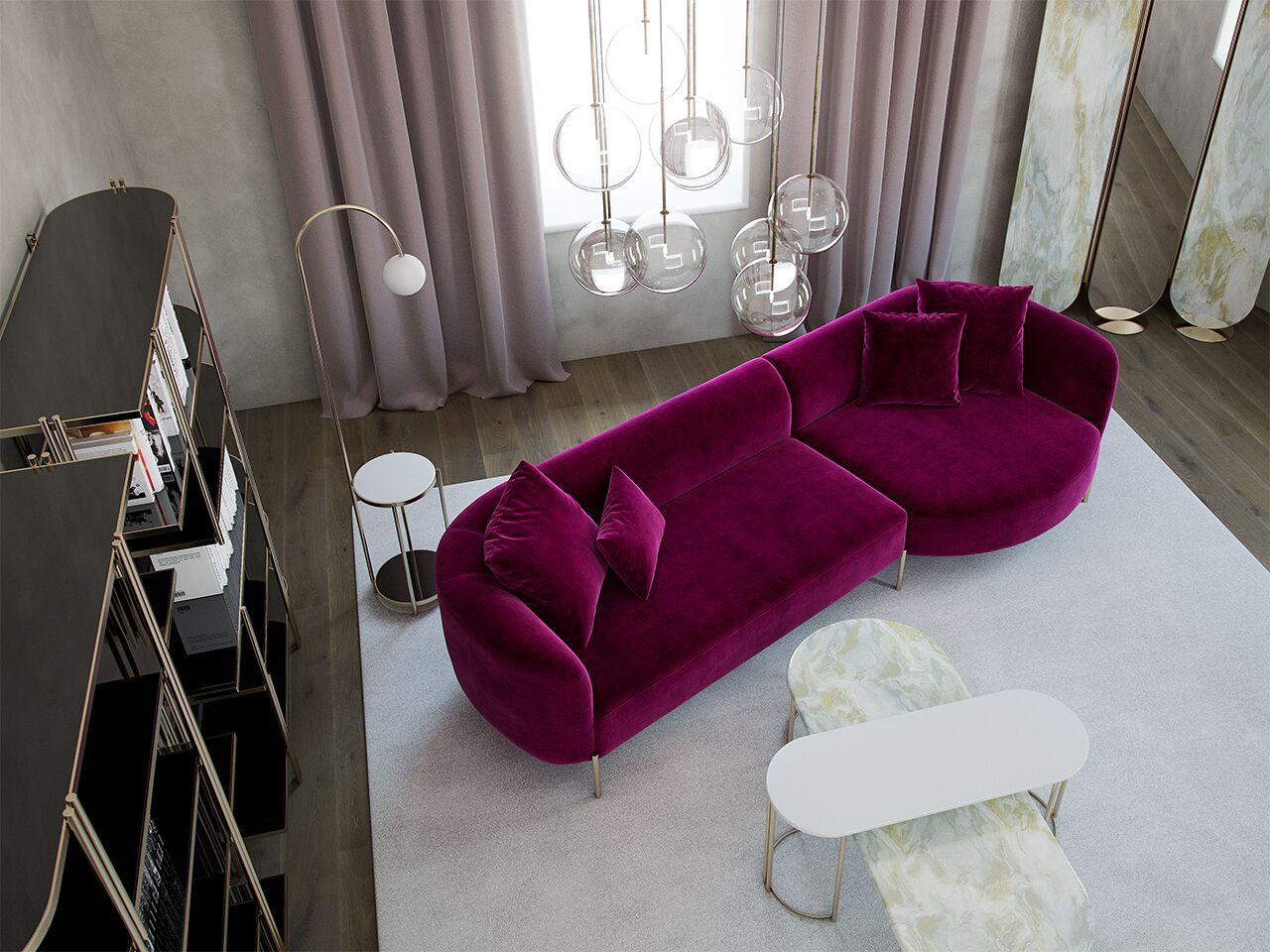 Модульный тканевый диван с полуостровом NDESIGN Macaroon ARCH-00080746 - Вид №3