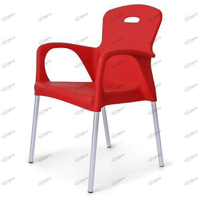 Стул с подлокотниками пластиковый красный Remy Red AFINA ДИЗАЙНЕРСКИЕ, REMY 130611 Красный 