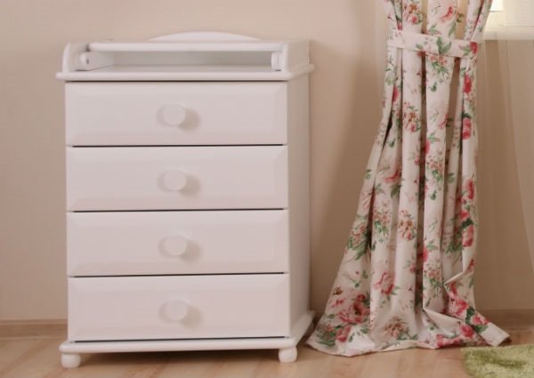 Комод с пеленальным столиком и 4 ящиками узкий БИ03 белый ФАБРИКА ЛЕЛЬ  338499 Белый Santreyd  - Вид №1