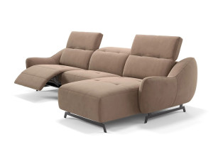 Тканевый диван с полуостровом