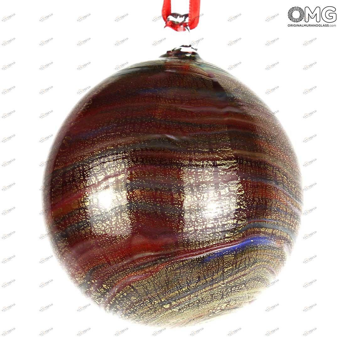3677 ORIGINALMURANOGLASS Красный Ёлочный шар Фанатазия - муранское стекло OMG  см 