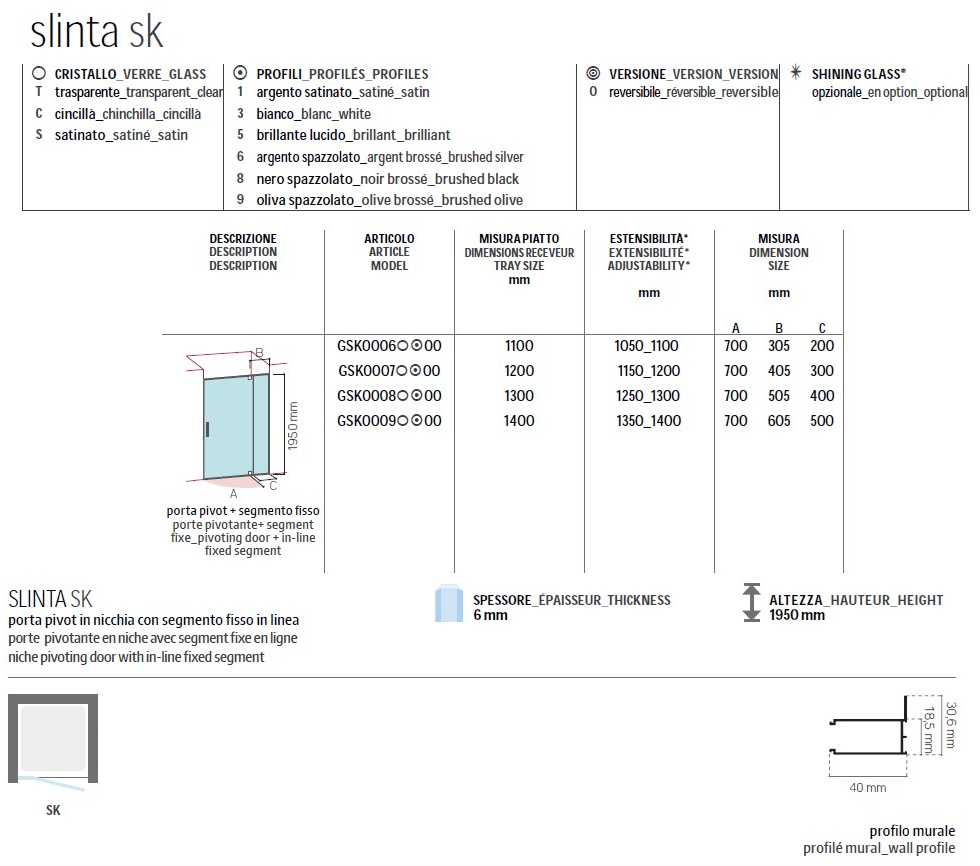 Glass1989 Душевая кабина стеклянная ниша с распашной дверцей Showering sun-id-1392867 - Вид №1