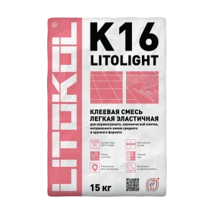 90376591 Клей для плитки Litokol Litolight K16 15 кг STLM-1542313