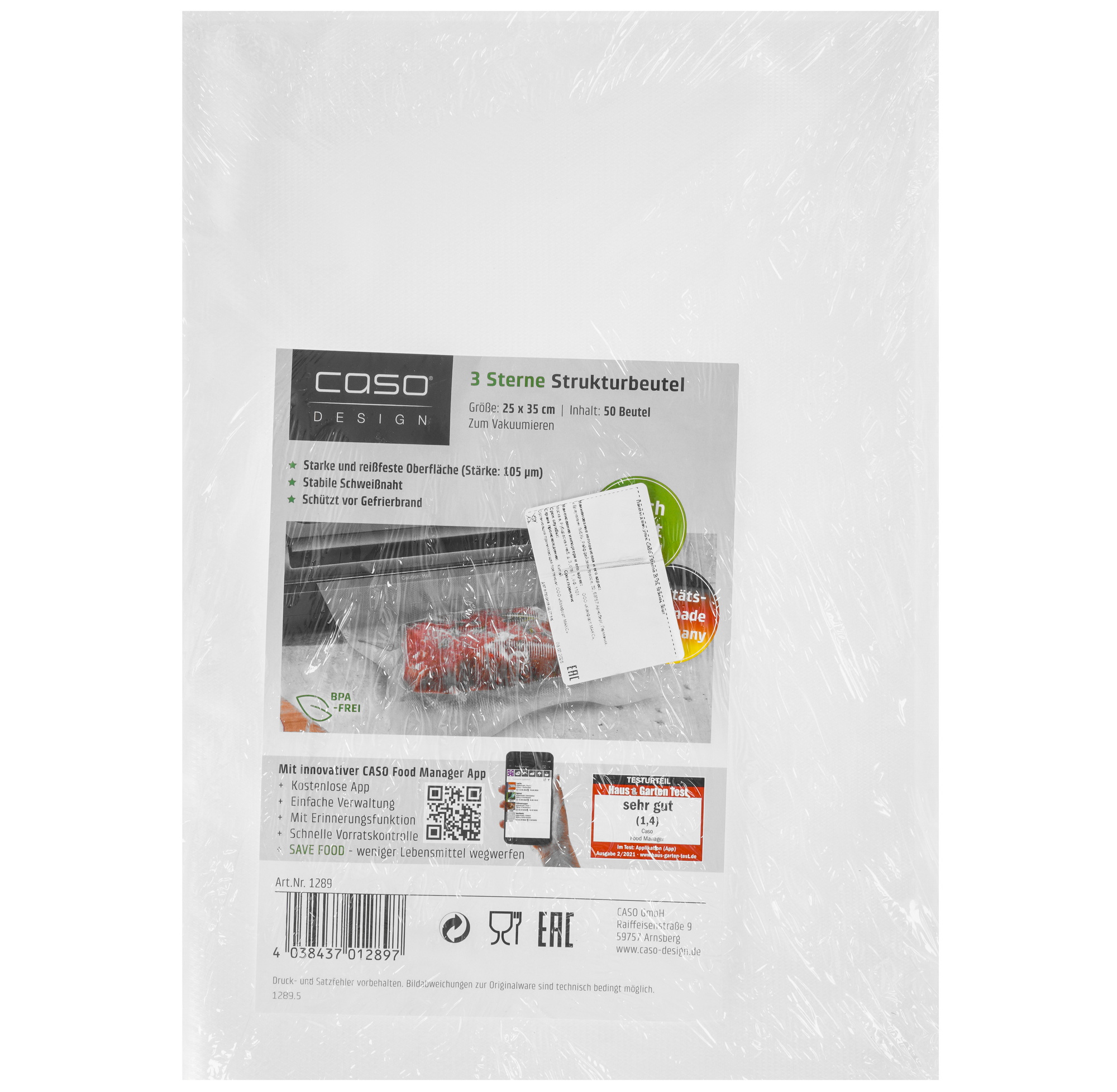 9297241 Пакеты для вакуумного упаковщика CASO 3 Sterne 25*35 STDN-0048812