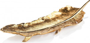 10573452 Michael Aram Блюдо Michael Aram Золотое перо 43см (золотистое) Сталь нержавеющая