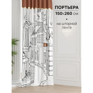 91712951 Штора на шторной ленте Comfy Way Лиркантро 150x260 см цвет белый STLM-1061798