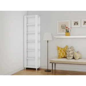 91814376 Стеллаж деревянный Мебельная компания е1 35x220x60 см ЛДСП цвет белый STLM-1530860