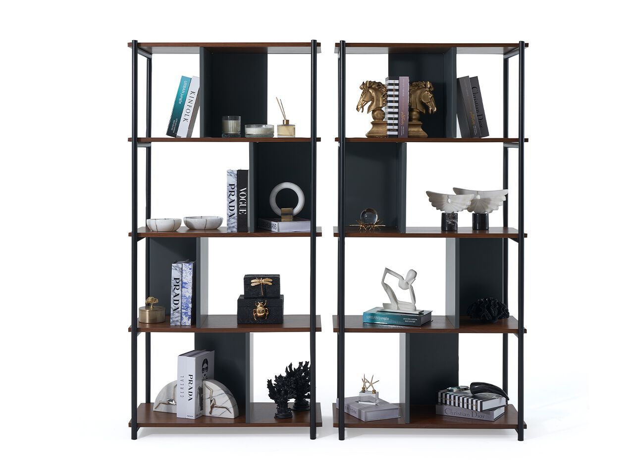 Отдельно стоящий книжный шкаф из дерева и металла NDESIGN пекан ARCH-00118494 - Вид №1